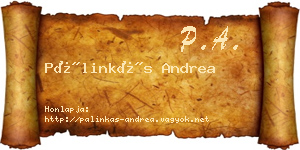 Pálinkás Andrea névjegykártya
